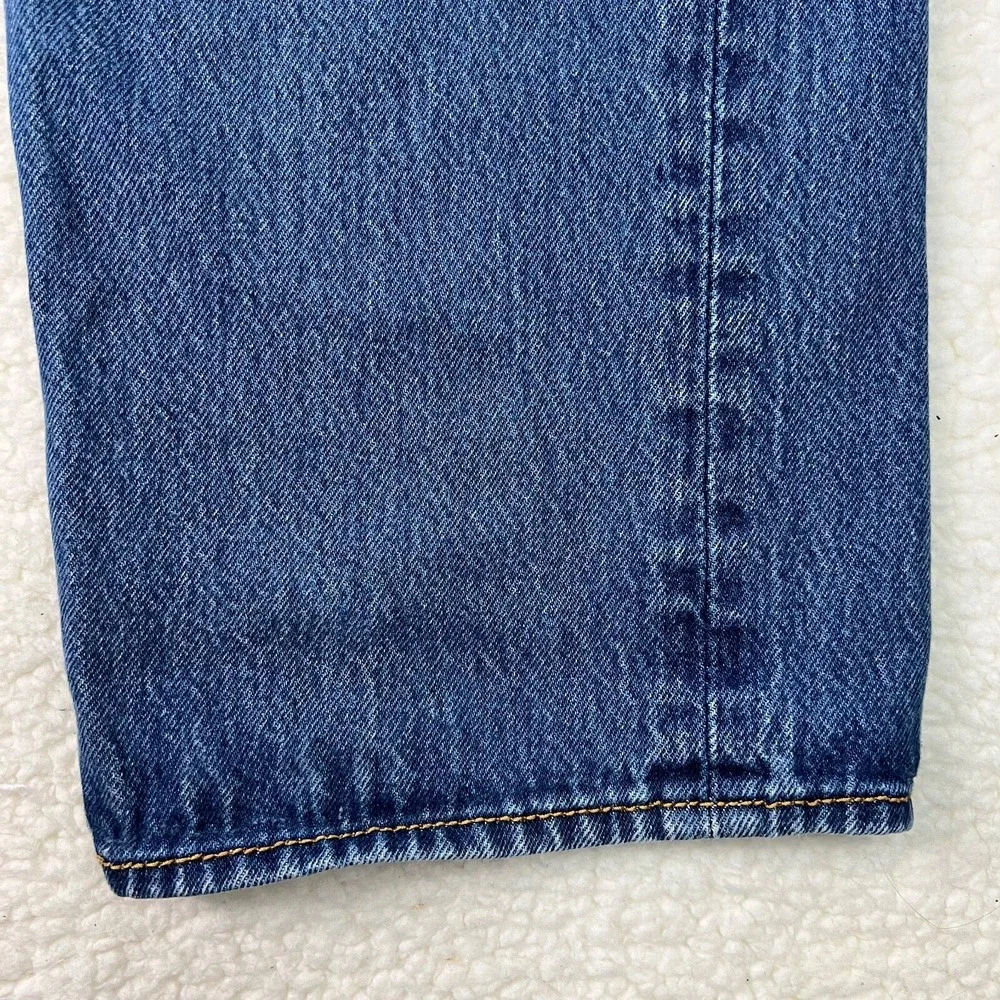 Levis 501 Jeans Mens 38x32 Fit 34x29 Blue Medium Wash Western Straight Leg Denim